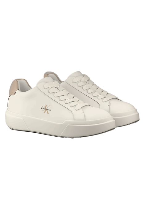 Scarpe Tommy Hilfiger Chunky Cupsole LaceUp LTH Bianco Beige Marshmallow Uomo CALVIN KLEIN | Sneakers | YM0YM01344-0LC